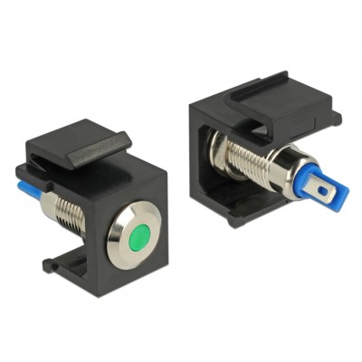 Delock Keystone LED green 6 V flat, black