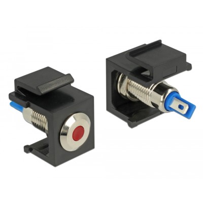 Delock Keystone LED red 6 V flat, black