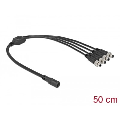 Delock DC Splitter Cable 5.5 x 2.1 mm 1 x female to 4 x male screwable