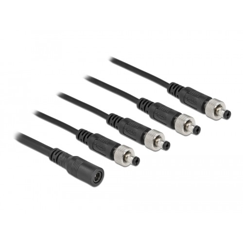 Delock DC Splitter Cable 5.5 x 2.1 mm 1 x female to 4 x male screwable