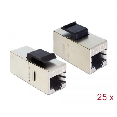 Delock Keystone Module RJ45 jack > RJ45 jack Cat.6 compact 25 pieces
