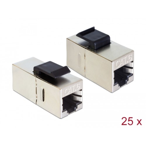 Delock Keystone Module RJ45 jack > RJ45 jack Cat.6 compact 25 pieces