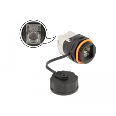 Delock Cable Connector RJ45 jack to Cat.6A LSA with protective cap waterproof
