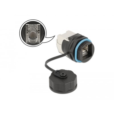 Delock Cable Connector RJ45 jack to Cat.6A LSA with protective cap waterproof