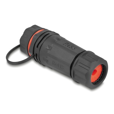 Cable Connector RJ45 jack to RJ45 jack Cat.6A with housing and protective cap waterproof