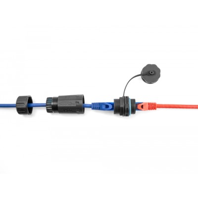 Delock Cable Connector RJ45 jack to RJ45 jack Cat.6A with housing and protective cap waterproof 2
