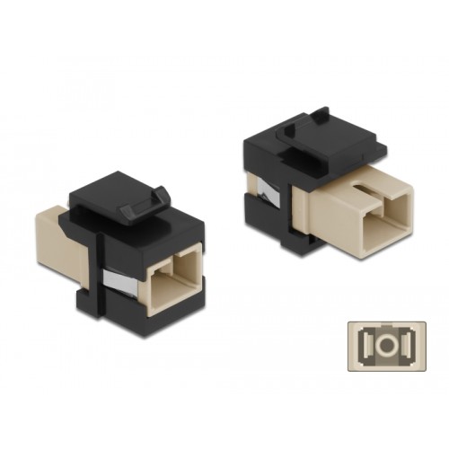 Delock Keystone Module SC Simplex female to SC Simplex female beige / black