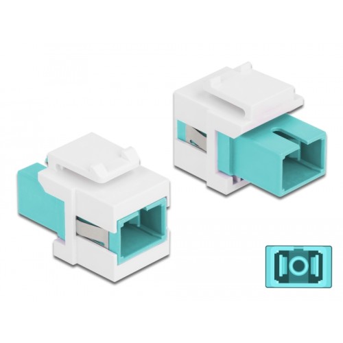 Delock Keystone Module SC Simplex female to SC Simplex female aqua / white