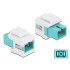 Delock Keystone Module SC Simplex female to SC Simplex female aqua / white