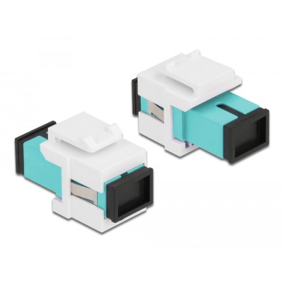 Delock Keystone Module SC Simplex female to SC Simplex female aqua / white 2