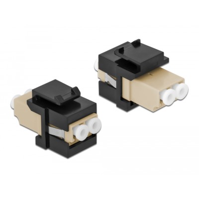 Delock Keystone Module LC Duplex female to LC Duplex female beige / black 2