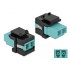 Delock Keystone Module LC Duplex female to LC Duplex female aqua / black