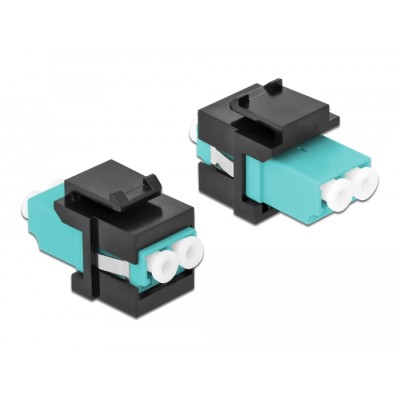 Delock Keystone Module LC Duplex female to LC Duplex female aqua / black 2