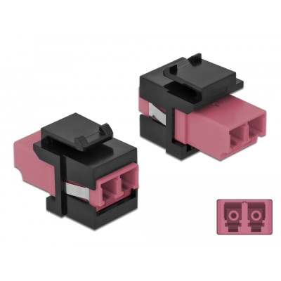 Delock Keystone Module LC Duplex female to LC Duplex female violet / black