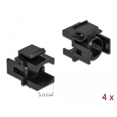 Delock Keystone cover black with 12.5 mm hole 4 pieces