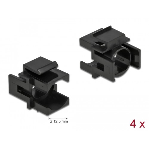Delock Keystone cover black with 12.5 mm hole 4 pieces