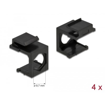 Delock Keystone cover black with 9.7 mm hole +Hex 4 pieces