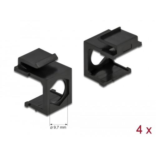 Delock Keystone cover black with 9.7 mm hole +Hex 4 pieces