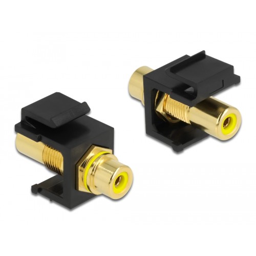 Delock Keystone Module RCA female  RCA female gold plated yellow / black