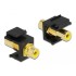 Delock Keystone Module RCA female  RCA female gold plated yellow / black