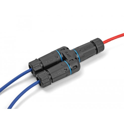 Delock Cable Connector RJ45 jack to 2 x RJ45 jack Cat.6A waterproof