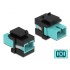 Delock Keystone Module SC Simplex female to SC Simplex female aqua / black