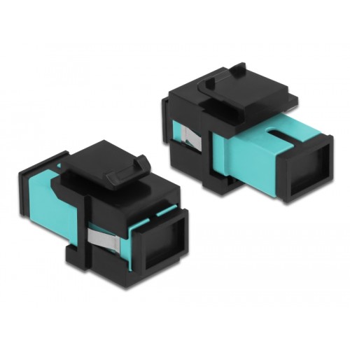 Delock Keystone Module SC Simplex female to SC Simplex female aqua / black