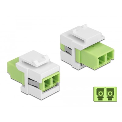 Delock Keystone Module LC Duplex female to LC Duplex female limegreen / white