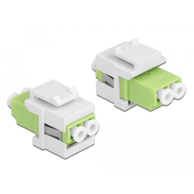 Delock Keystone Module LC Duplex female to LC Duplex female limegreen / white 2