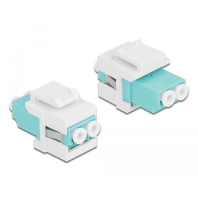 Delock Keystone Module LC Duplex female to LC Duplex female aqua / white 2