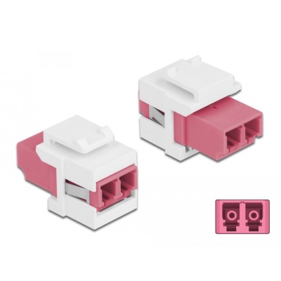 Delock Keystone Module LC Duplex female to LC Duplex female violet / white