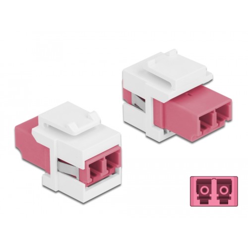 Delock Keystone Module LC Duplex female to LC Duplex female violet / white