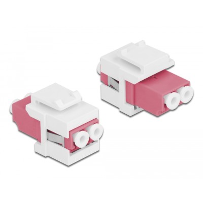 Delock Keystone Module LC Duplex female to LC Duplex female violet / white 2