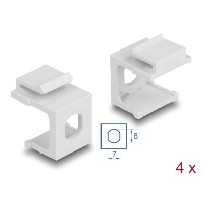 Delock Keystone cover white with 8.0 mm hole +Hex 4 pieces