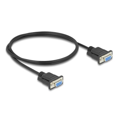 Delock RS-232 Cable Serial D-Sub9 female to female with narrow plug housing 1 m 2