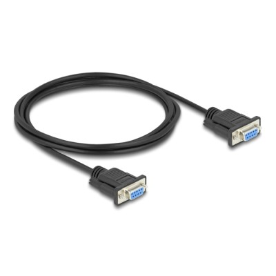 Delock RS-232 Cable Serial D-Sub9 female to female with narrow plug housing 2 m 2