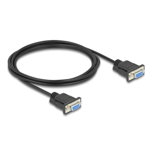 Delock RS-232 Cable Serial D-Sub9 female to female with narrow plug housing 2 m