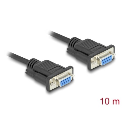 Delock RS-232 Cable Serial D-Sub9 female to female with narrow plug housing 10 m