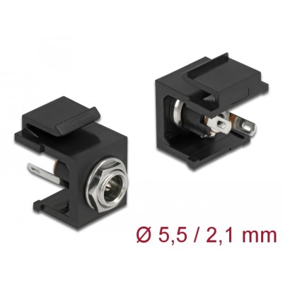 Delock Keystone Module DC 5.5 x 2.1 mm female black