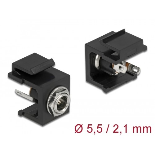 Delock Keystone Module DC 5.5 x 2.1 mm female black
