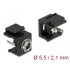 Delock Keystone Module DC 5.5 x 2.1 mm female black