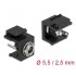 Delock Keystone Module DC 5.5 x 2.5 mm female black