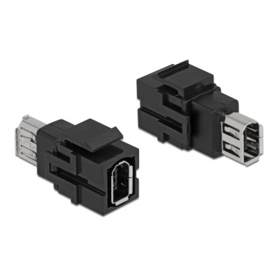Delock Keystone Module FireWire 6 pin female to FireWire 6 pin female black