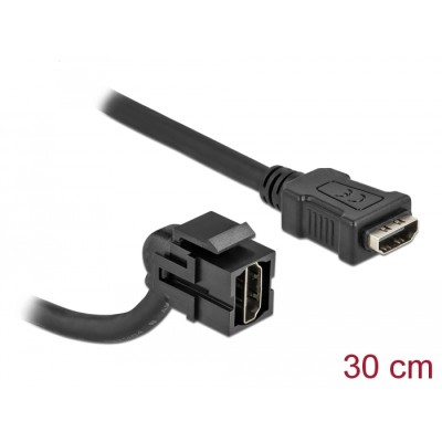 Delock Keystone Module HDMI female 110° to HDMI female with cable black
