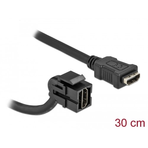 Delock Keystone Module HDMI female 110° to HDMI female with cable black