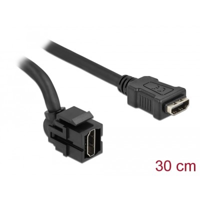 Delock Keystone Module HDMI female 250° - HDMI female with cable black