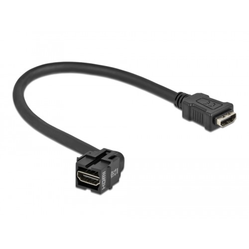 Delock Keystone Module HDMI female 250° - HDMI female with cable black