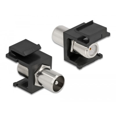 Delock Keystone Module IEC male  F female black