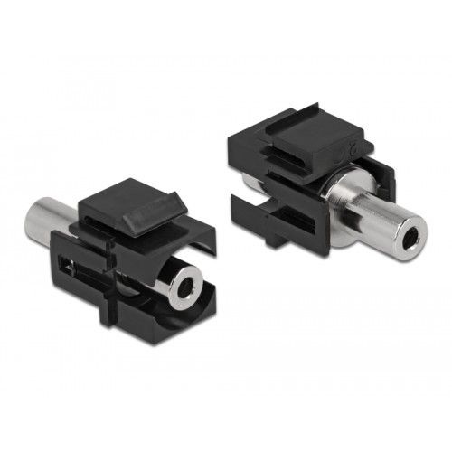 Delock Keystone Module stereo jack female 3.5 mm 3 pin to stereo jack female 3.5 mm 3 pin black