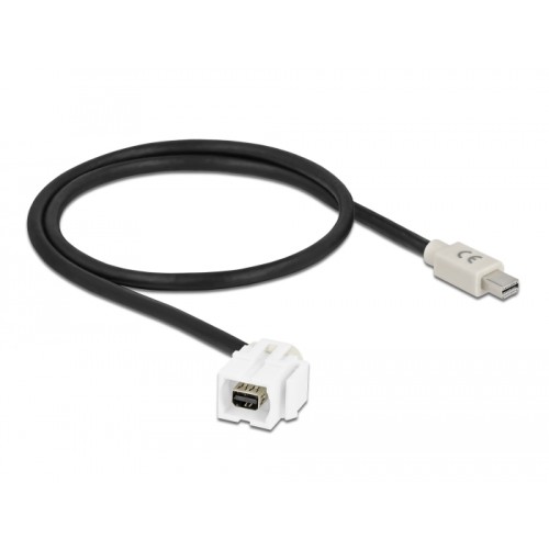 Delock Keystone Module mini DisplayPort female 110°  mini DisplayPort male with cable white